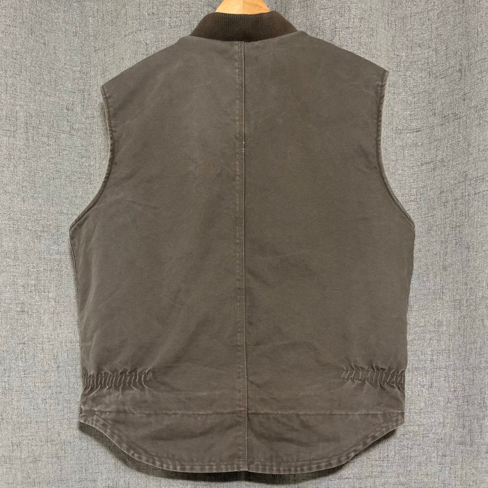 Polar King By Key Me Vest LR Brown Sherpa Lined Canvas Workwear - Picture 2 of 8